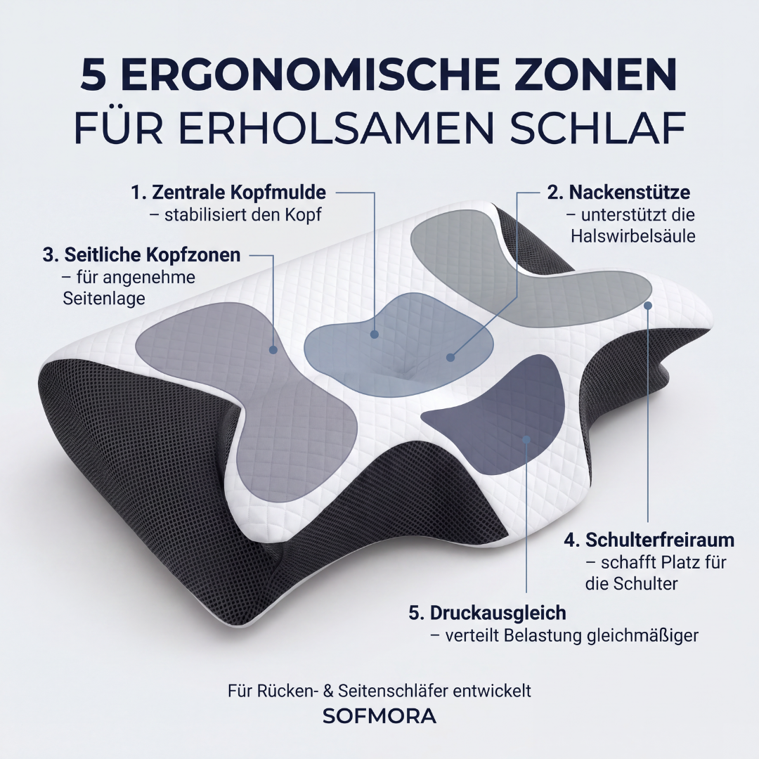 Sofmora Orthopädisches Kopf- & Nackenstützkissen