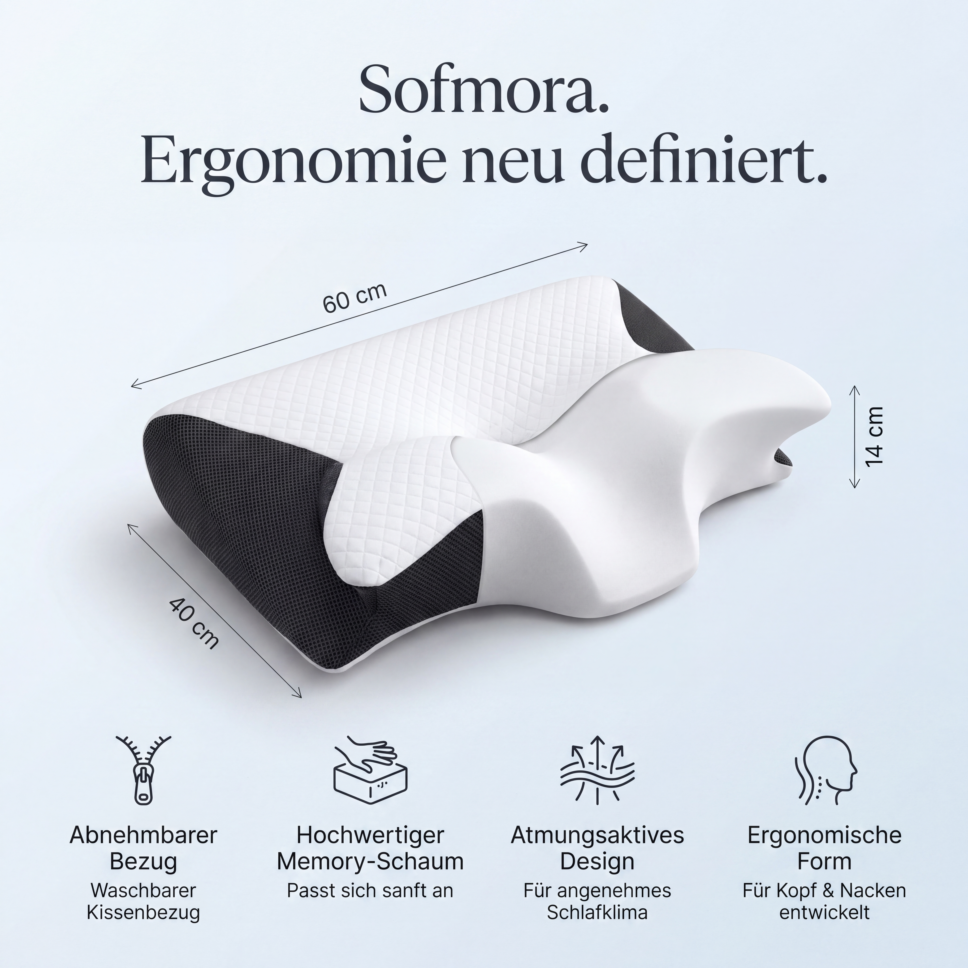 Sofmora Orthopädisches Kopf- & Nackenstützkissen